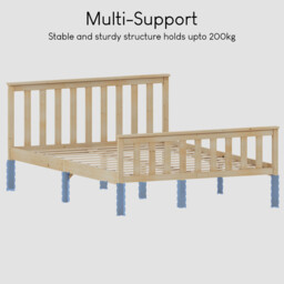 Vida Designs Bed Frame Milan Wooden High Foot Pine Double - thumbnail 3
