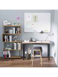 HOMCOM Office Desk, Oak Grain Tabletop/Black Frame - thumbnail 7