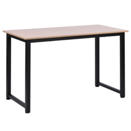 HOMCOM Office Desk, Oak Grain Tabletop/Black Frame - thumbnail 1