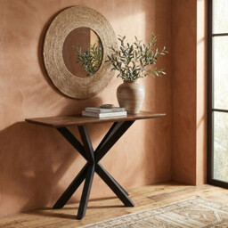 Console Table Nevada Parquet Walnut/Black - thumbnail 6