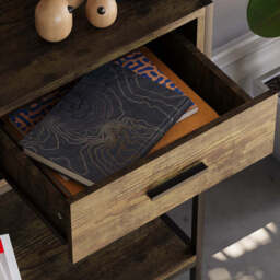 Vida Designs Console Table Brooklyn 2 Drawers Rustic Brown/Black - thumbnail 4