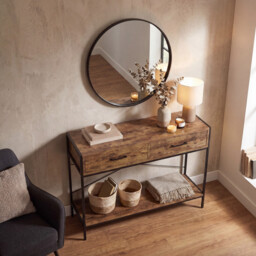 Vida Designs Console Table Brooklyn 2 Drawers Rustic Brown/Black - thumbnail 5