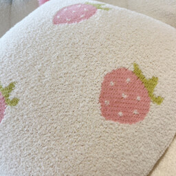 MEROPE, Sherpa Acrylic Knit Cushion cover, 50x50cm, strawberry, 1pack - thumbnail 3