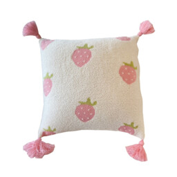 MEROPE, Sherpa Acrylic Knit Cushion cover, 50x50cm, strawberry, 1pack - thumbnail 2
