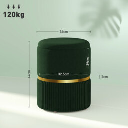 HOMCOM Ottoman Storage Velvet Luxe Green/Gold - thumbnail 7