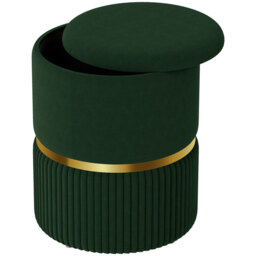 HOMCOM Ottoman Storage Velvet Luxe Green/Gold - thumbnail 2