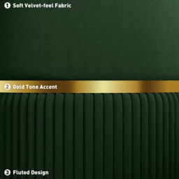 HOMCOM Ottoman Storage Velvet Luxe Green/Gold - thumbnail 4