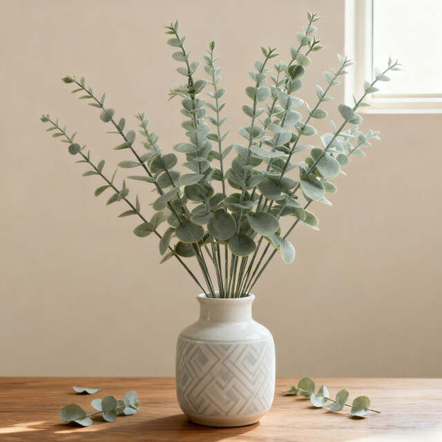 Wei‘s Moment 24pcs Eucalyptus Stems Artificial Eucalyptus Leaves Stems Real Grey Green Touch Leaf Branches for Home Office Flowers Bouquet Centerpiece Wedding Decoration - image 1