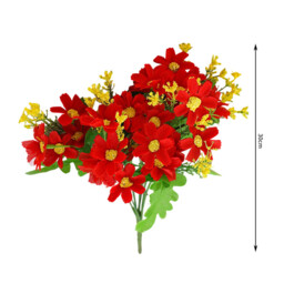 Wei's Moment 6 Bundles of Artificial Balcony  Plants and Indoors, Plastic Flowers Decoration, Faux Plastic, UV-Resistant Flowers for Graves and Garden Bright red - thumbnail 1