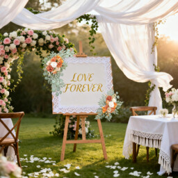 Wei's Moment Artificial Flower Swag Set of 2 for Wedding Welcome Signs Floral Decorations, Burnt Orange Wedding Arch Flowers for Wedding Ceremony - thumbnail 2