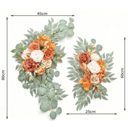 Wei's Moment Artificial Flower Swag Set of 2 for Wedding Welcome Signs Floral Decorations, Burnt Orange Wedding Arch Flowers for Wedding Ceremony - thumbnail 5