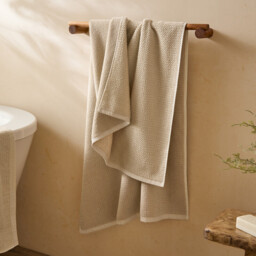 Yard Bath Towel Hebden Waffle Stone 70x130cm - thumbnail 1