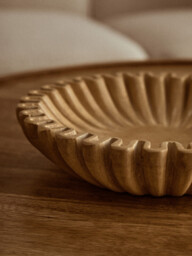 Fifty Five South Decorative Bowl Savio Fluted Marble Ochre Small - thumbnail 3