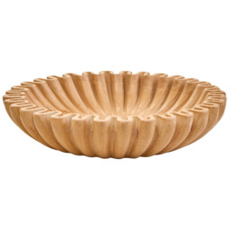 Fifty Five South Decorative Bowl Savio Fluted Marble Ochre Small - thumbnail 1