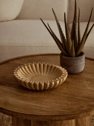 Fifty Five South Decorative Bowl Savio Fluted Marble Ochre Small - thumbnail 6