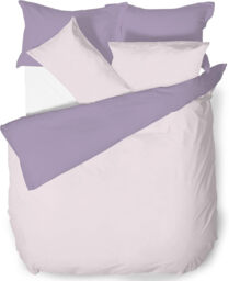 NightComfort Duvet Cover Set Plain Reversible Polycotton Pink/Purple Single - thumbnail 6