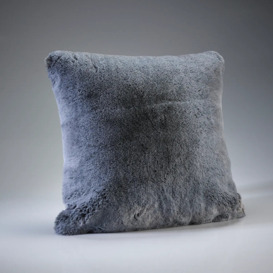 Frosted Gunmetal Faux Fur Cushion - Standard
