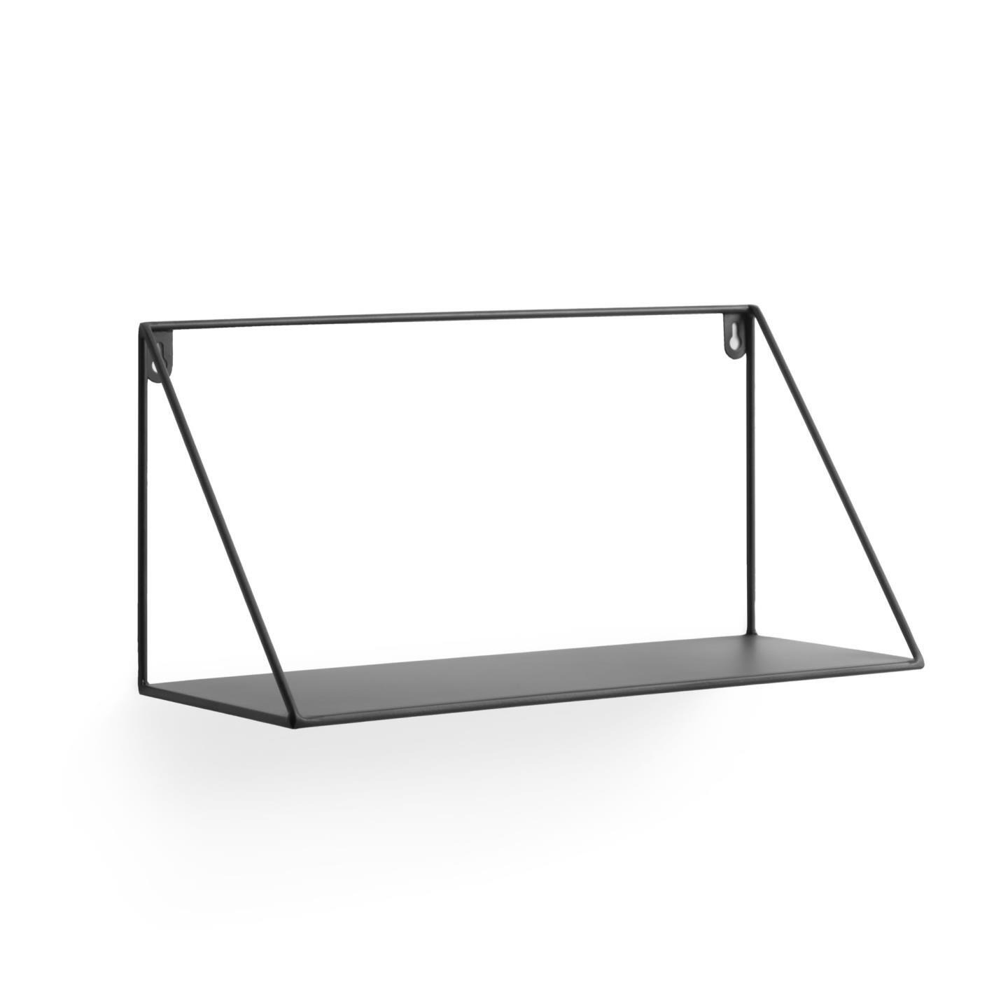 Teg triangular shelf in steel with black finish 40 x 20 cm