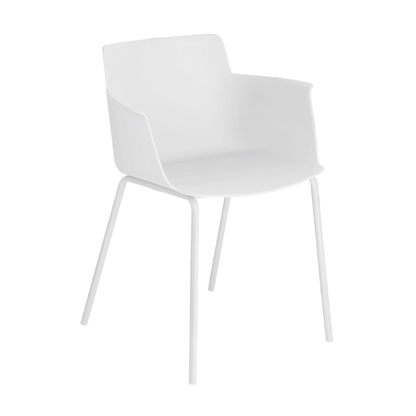 Hannia white chair with arms