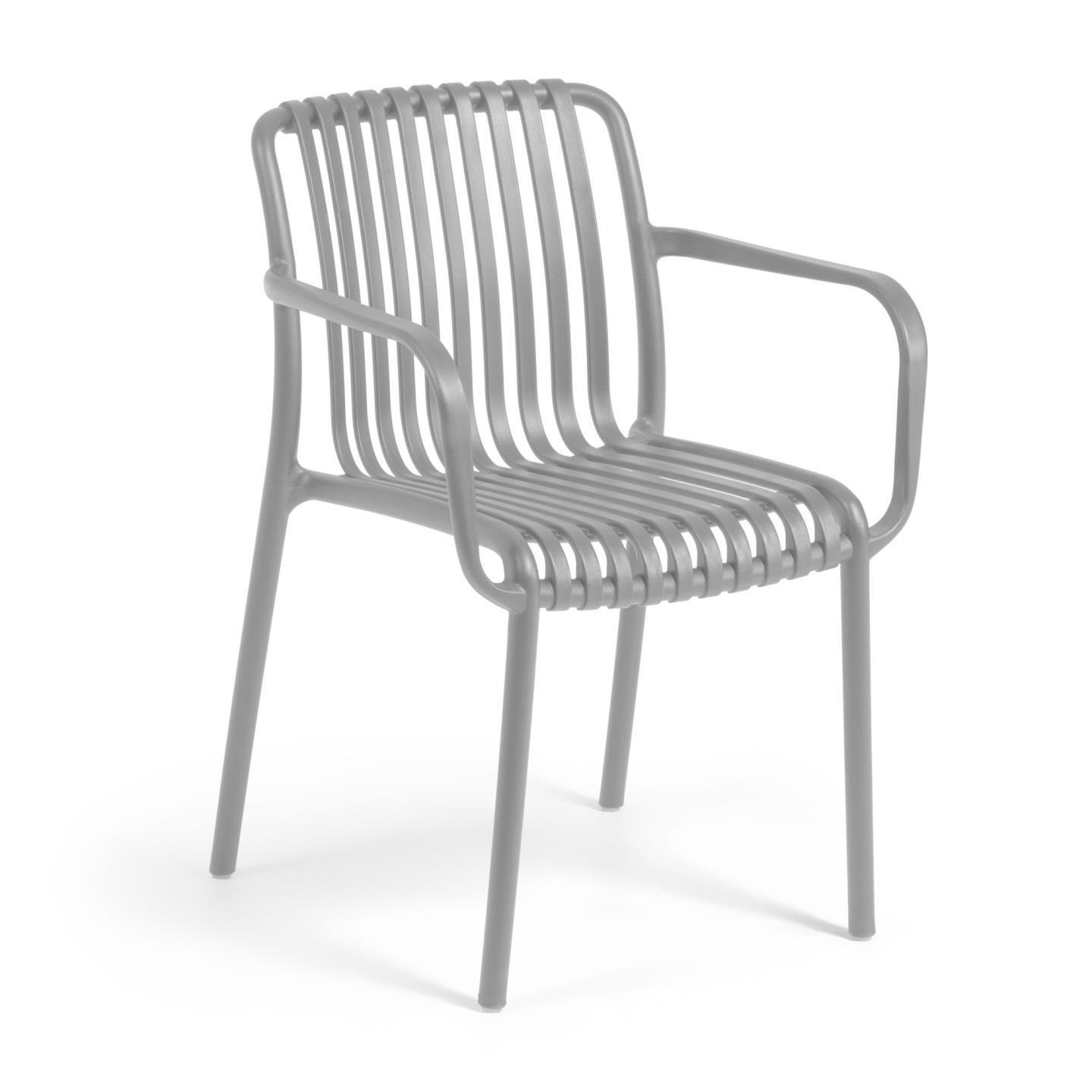 Isabellini stackable outdoor chair in light grey by Kave Home