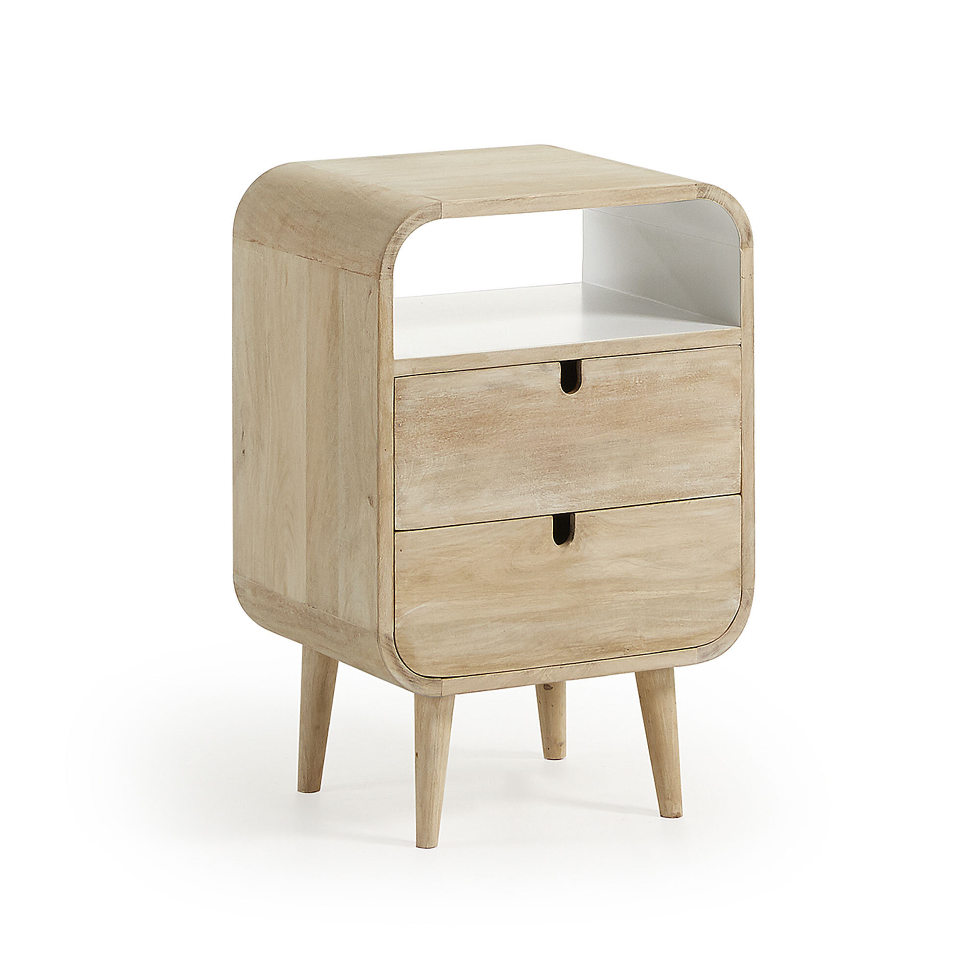 Georg 40 x 60, 5 cm bedside table natural and white