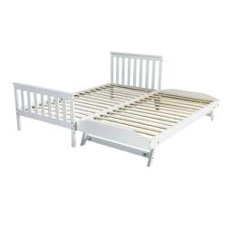 Jinsen Single Bed Frame with Trundle / Guest Bed, White - thumbnail 6
