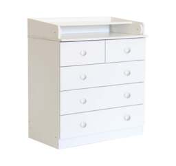 1780 Baby 5 Drawer Changing Unit with Changing Board, White - thumbnail 3