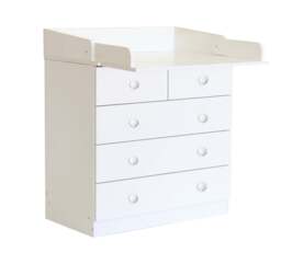 1780 Baby 5 Drawer Changing Unit with Changing Board, White - thumbnail 2