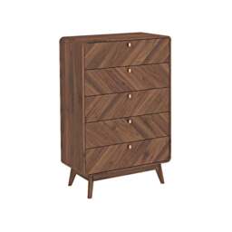 LV44 5 Drawer Chest, Columbian Walnut - thumbnail 3