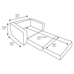 Gruffalo Fold Out Lounger Chair  - Convertible Kids Foam Chair Bed - thumbnail 6