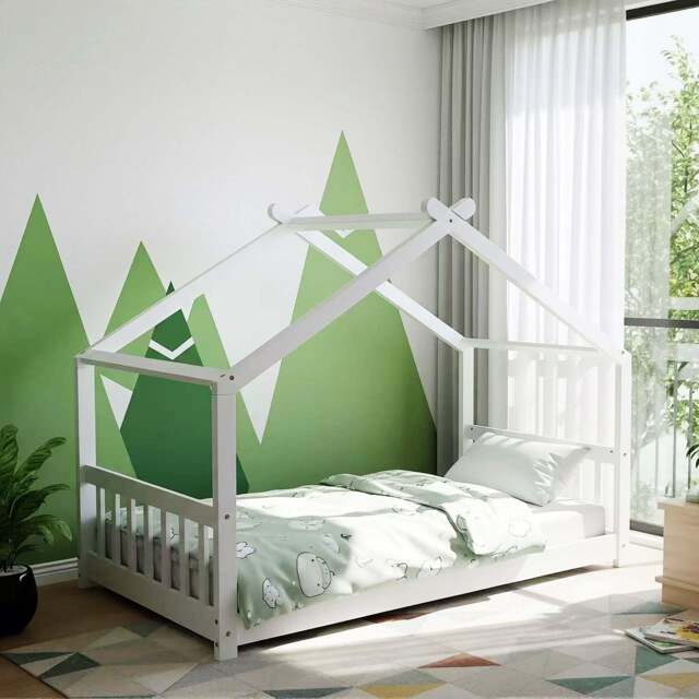 Jinsen Single Cottage Bed, White - image 1
