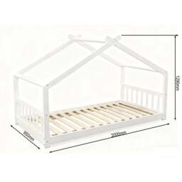 Jinsen Single Cottage Bed, White - thumbnail 2