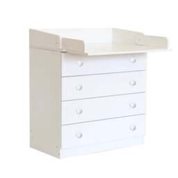 1580 Baby 4 Drawer Changing Unit with Changing Board, White - thumbnail 2
