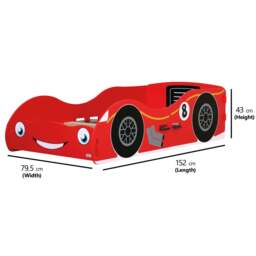 Racing Car Toddler Bed, Red - thumbnail 4