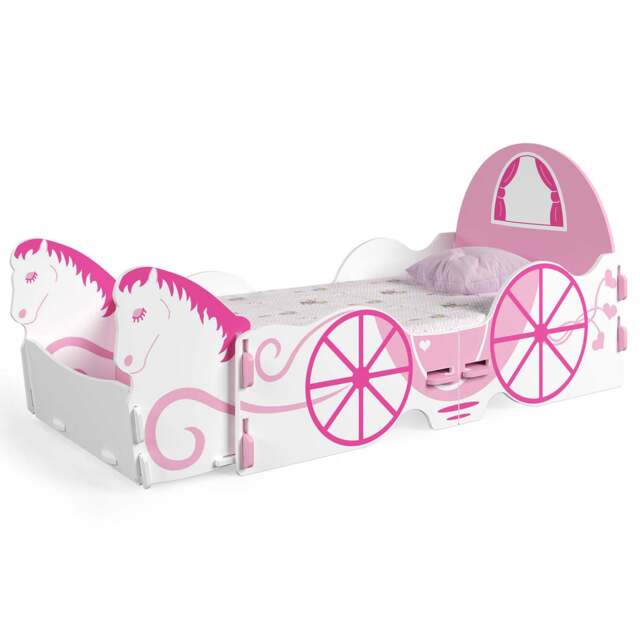 Princess Carriage Toddler Bed, White - image 1