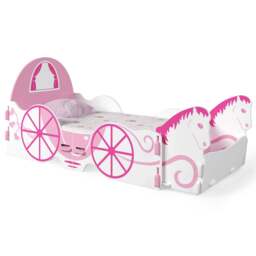 Princess Carriage Toddler Bed, White - thumbnail 3