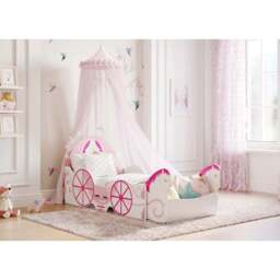 Princess Carriage Toddler Bed, White - thumbnail 5