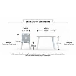 Star Table & Chair Set, Grey - thumbnail 4
