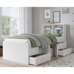 Bookcase Headboard Attachment, White - thumbnail 3
