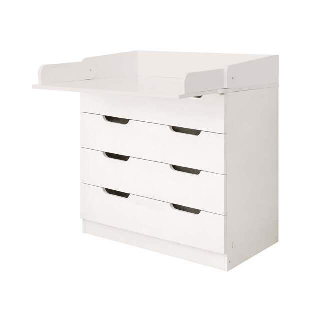 1580WCO Baby 4 Drawer With Changing Board/Storage, White - image 1