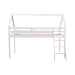 Jinsen Mid Sleeper Single Bed Frame, White - thumbnail 3