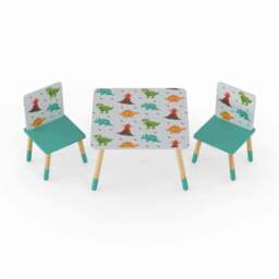 Dinosaur Table & Chair Set, Pattern - thumbnail 1