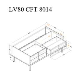 LV80, Coffee Table, Light Oak - thumbnail 3