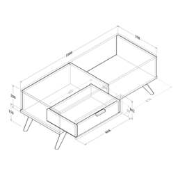 LV19 Coffee Table, Dark Grey - thumbnail 3