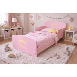 Princess Kids Toddler Bed Frame with Safety Rails