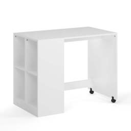 Single Mid Sleeper with Desk & Drawers Bundle, White - thumbnail 3