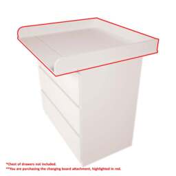 Changing Board Extension Kit For IKEA Malm Chest of Drawers, White - thumbnail 3
