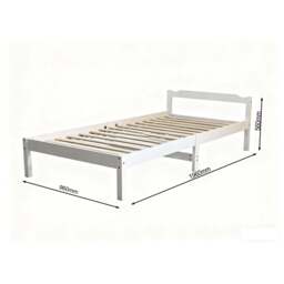 Jinsen Single Bed Frame, White - thumbnail 4