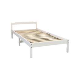 Jinsen Single Bed Frame, White - thumbnail 2