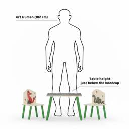 Gruffalo Table & Chair Set, Green/Cream - thumbnail 3